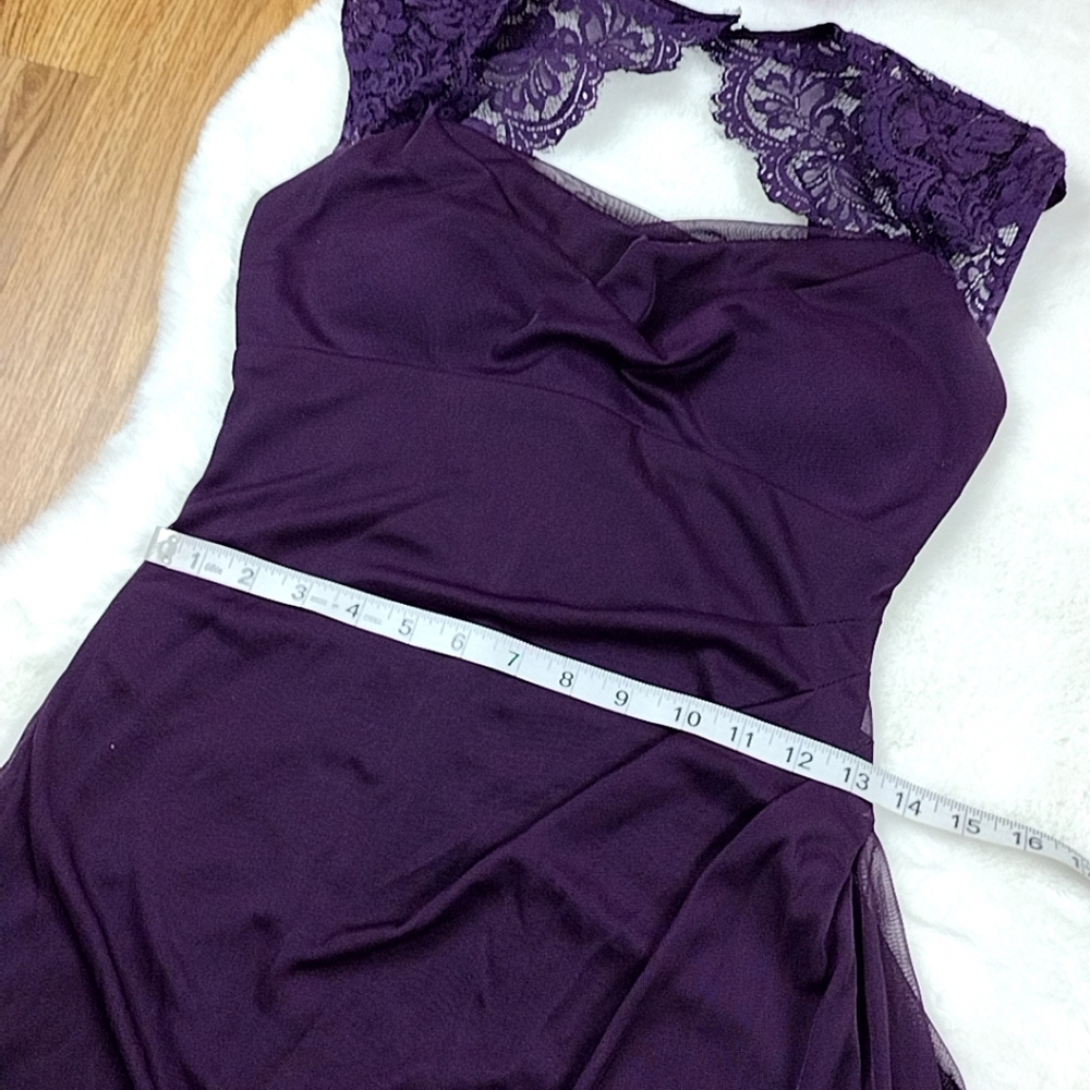 Xscape Purple Lace Cocktail Dress - Picture 7 of 13